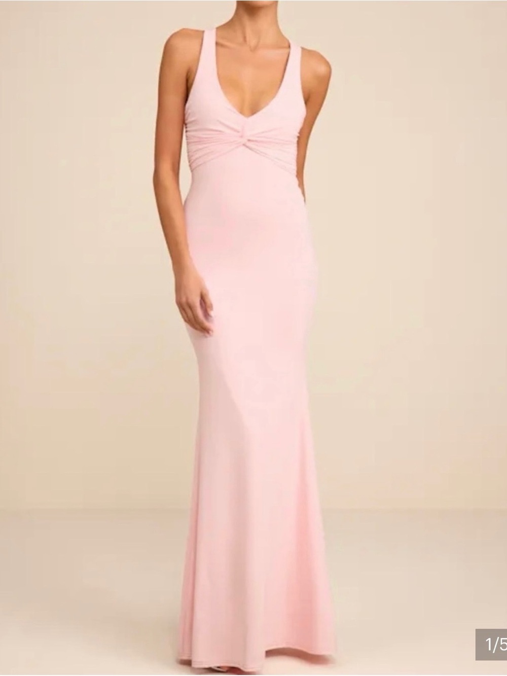 Lulu’s Pastel Pink Twist-Front Maxi Dress - NWT. Never worn. Size medium.